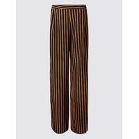M&S Collection High Waist Striped Wide Leg Trousers