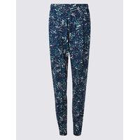 M&S Collection Leaf Print Tapered Leg Trousers