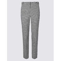 M&S Collection Gingham Slim Leg Trousers