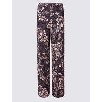 M&S Collection Floral Print Wide Leg Trousers