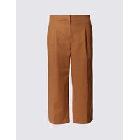 M&S Collection Cotton Rich Cropped Wide Leg Trousers