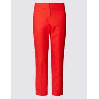 M&S Collection Cotton Rich Slim Leg Cropped 7/8th Trousers