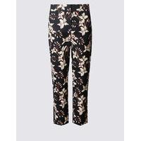 M&S Collection Floral Print Slim Leg Trousers