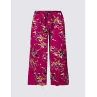 ms collection floral print wide leg trousers