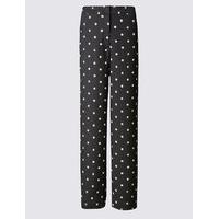 M&S Collection Spotted Wide Leg Trousers