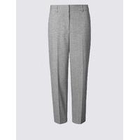 M&S Collection Textured Cropped Straight Leg Trousers