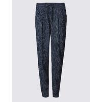 M&S Collection Cotton Blend Striped Tapered Leg Trousers