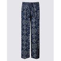M&S Collection Printed Crepe Wide Leg Trousers