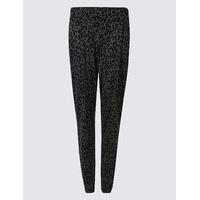 ms collection animal print tapered leg trousers