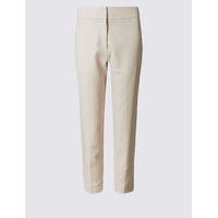 M&S Collection PETITE Cotton Rich Slim Leg Trousers