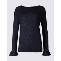 M&S Collection Slash Neck Flute Sleeve Jumper