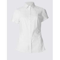 M&S Collection Cotton Rich Short Sleeve Fuller Bust Shirt