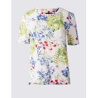 M&S Collection Floral Print Short Sleeve T-Shirt