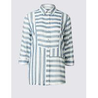 ms collection modal blend striped long sleeve shirt