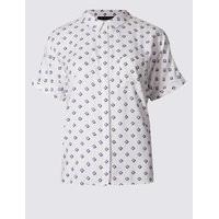 M&S Collection Ditsy Print Short Sleeve Shirt
