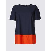 M&S Collection Pure Cotton Colour Block Shell Top