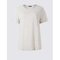 M&S Collection Glitter Round Neck Short Sleeve T-Shirt