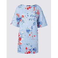 M&S Collection Floral Print Round Neck Half Sleeve Tunic