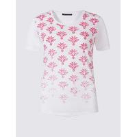 ms collection printed round neck short sleeve t shirt