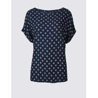 M&S Collection Geometric Print Tie Back Shell Top
