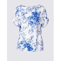 M&S Collection Floral Print Tie Back Shell Top