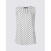 M&S Collection Spotted Round Neck Vest Top