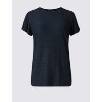 M&S Collection Spotty Frill Short Sleeve T-Shirt