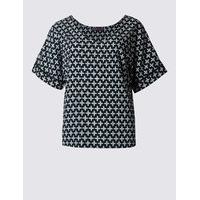 M&S Collection Geometric Print Short Sleeve Shell Top