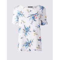 ms collection floral print short sleeve t shirt