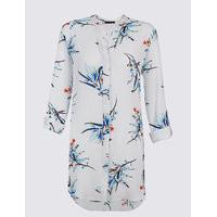 M&S Collection Floral Print Notch Neck Long Sleeve Tunic