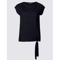 M&S Collection Side Tie Round Neck Cap Sleeve Jumper