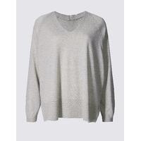 M&S Collection Bubble Sleeve V-Neck Jumper