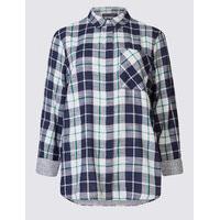 M&S Collection Pure Cotton Printed Long Sleeve Shirt