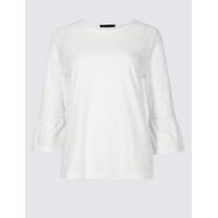 M&S Collection Pure Cotton Flared Sleeve T-Shirt