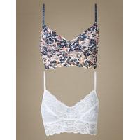 M&S Collection 2 Pack Isabella Lace Bralets