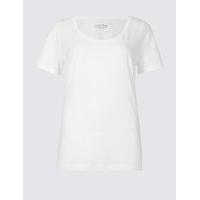 ms collection pure supima cotton scoop neck t shirt