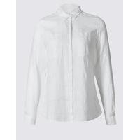 M&S Collection PLUS Pure Linen Long Sleeve Shirt
