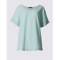 ms collection v neck short sleeve shell top