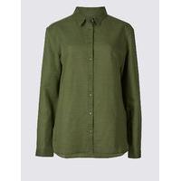 M&S Collection Linen Rich Long Sleeve Shirt