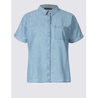 M&S Collection Pure Cotton Short Sleeve Shirt