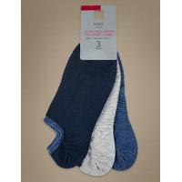 M&S Collection 3 Pair Pack Ultra No Show Supersoft Trainer Liner Socks