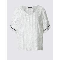 M&S Collection PLUS Linear Dot Print Shell Top