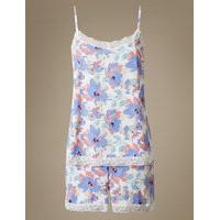 M&S Collection Lace Trim Floral Print Camisole Set