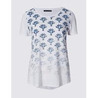 ms collection printed round neck short sleeve t shirt