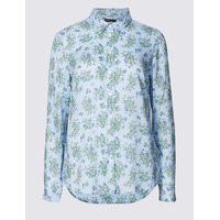 M&S Collection Pure Modal Ditsy Print Long Sleeve Shirt