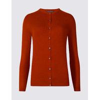 M&S Collection Ribbed Round Neck Cardigan