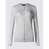 M&S Collection Ribbed Round Neck Cardigan