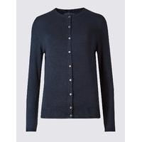 M&S Collection Ribbed Round Neck Cardigan