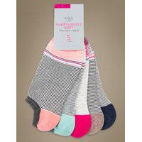 M&S Collection 5 Pair Pack Striped Trainer Liner Socks
