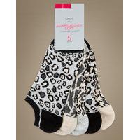 ms collection 5 pair pack printed trainer liner socks